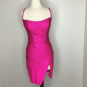 -Sherri Hill pink studded cocktail dress